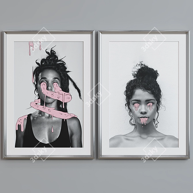 Modern Women Portrait Picture Frames 3D model image 5