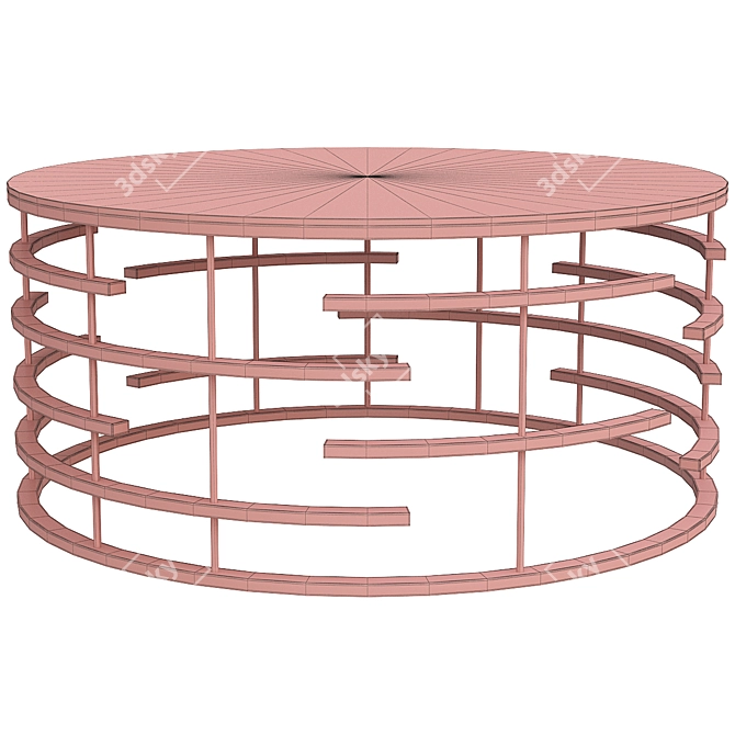 Sleek Metal Coffee Table Set 3D model image 5