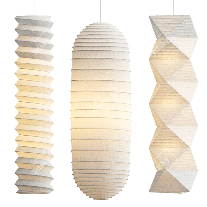 Akari Pendant Light Sculptures 3D model image 1