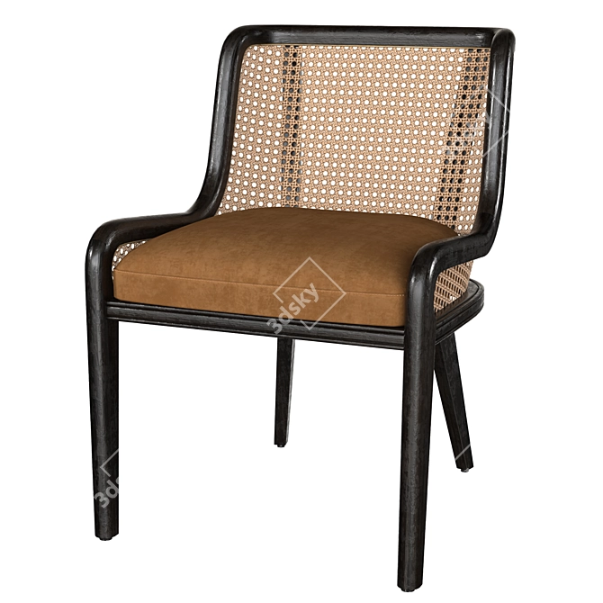 Colonial Rattan Chair by Vical 3D model image 1