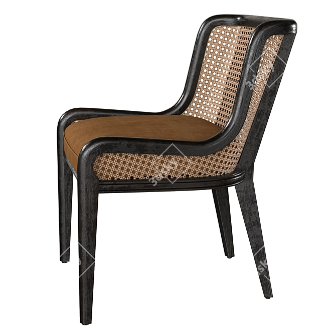 Colonial Rattan Chair by Vical 3D model image 2