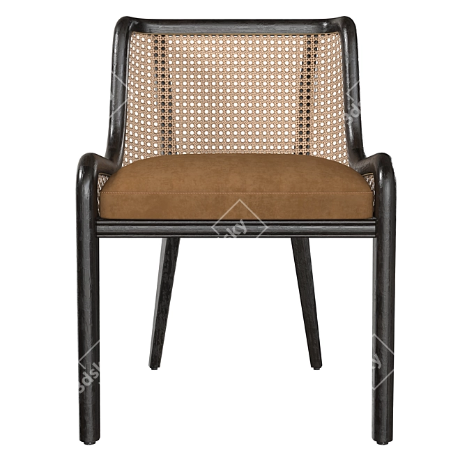 Colonial Rattan Chair by Vical 3D model image 4