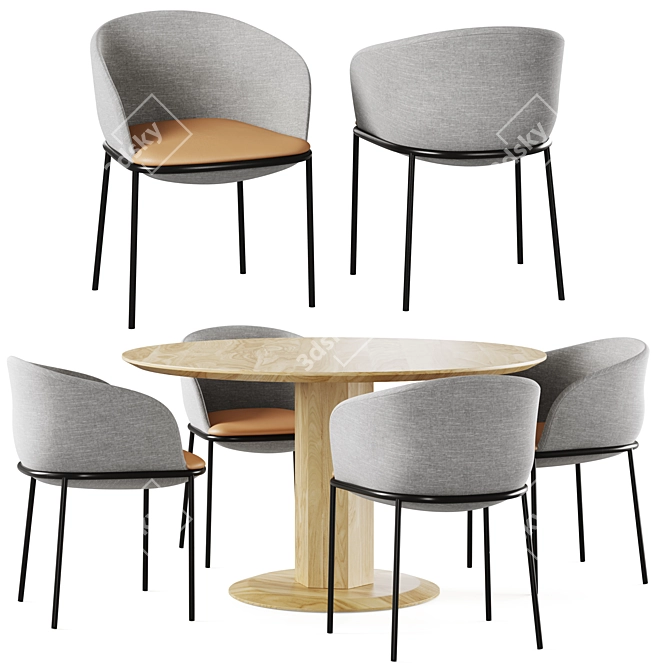 Modern Dining Set Pisa & Embrace 3D model image 1