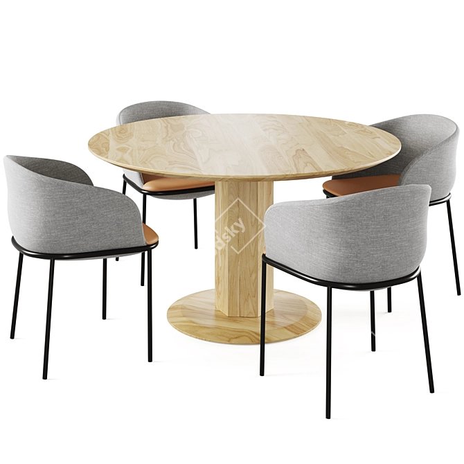 Modern Dining Set Pisa & Embrace 3D model image 2