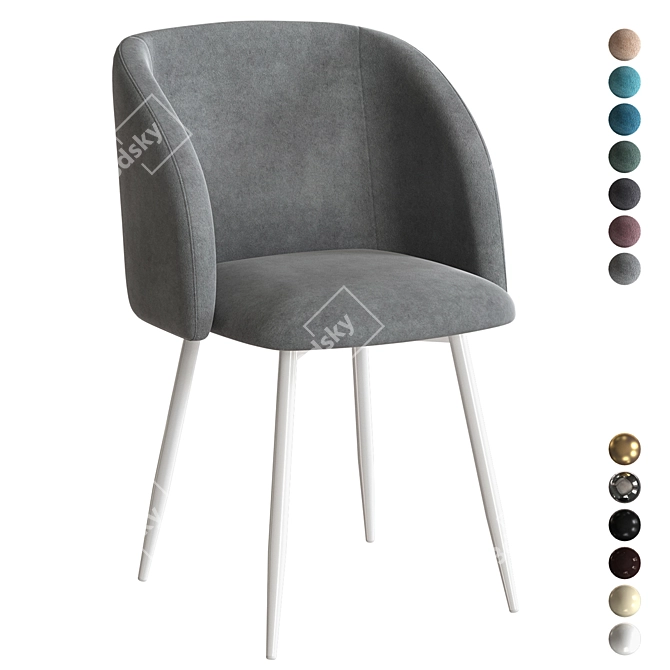 Grace Metal Gray Chair 3D model image 1