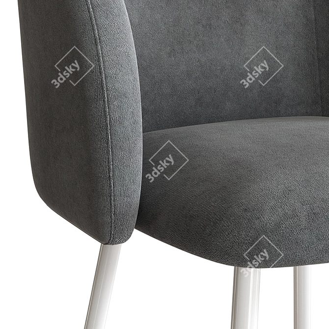 Grace Metal Gray Chair 3D model image 4