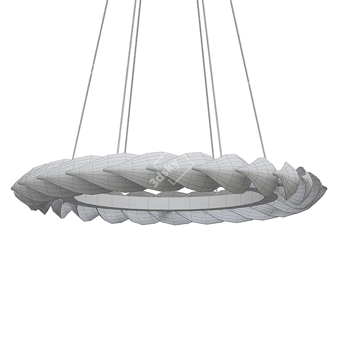 Modern Acacia Metal Chandelier 3D model image 2