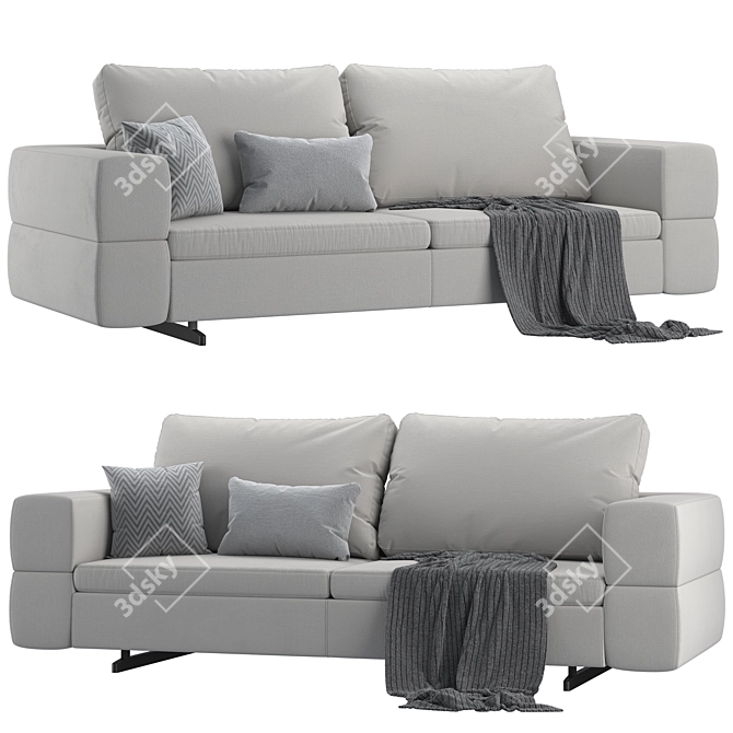 Contemporary 3-Seater Sofa Collection 3D model image 1