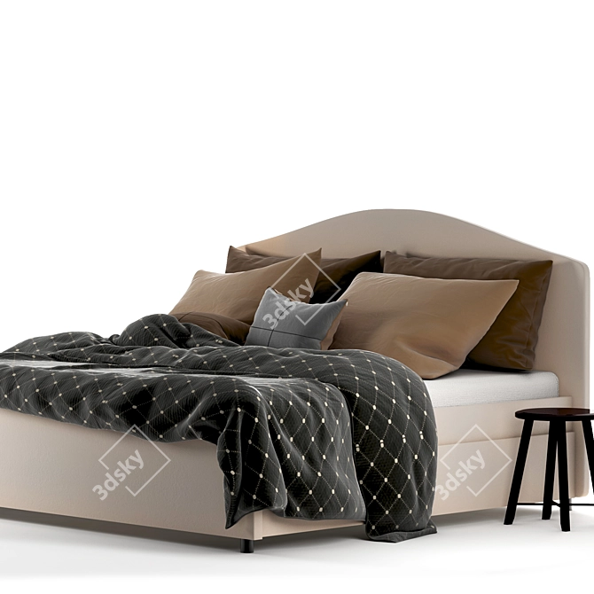 IKEA Hauga Queen Bed Set 3D model image 2