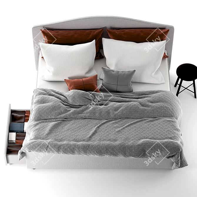 IKEA Hauga Queen Bed Set 3D model image 3