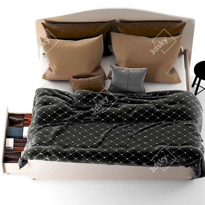 IKEA Hauga Queen Bed Set 3D model image 4