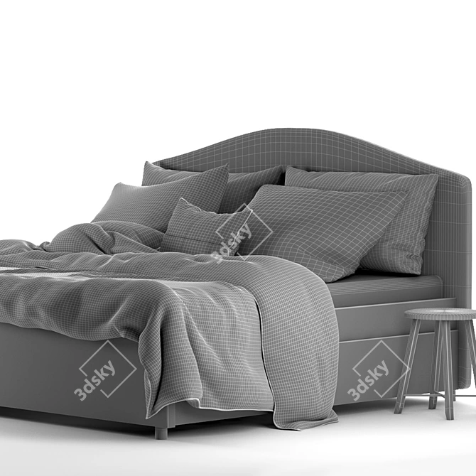 IKEA Hauga Queen Bed Set 3D model image 5