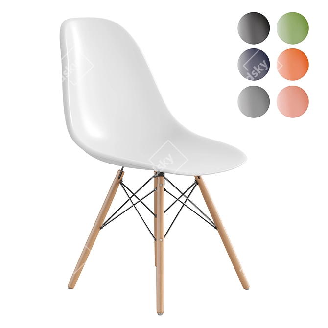 Modern Eames Style Office Chair 3D model image 8