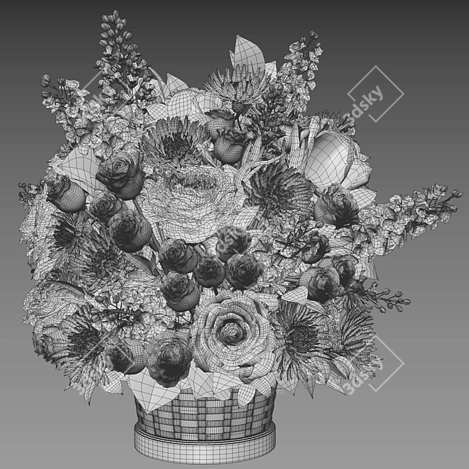 Elegant Wedding Floral Decor Set 3D model image 6