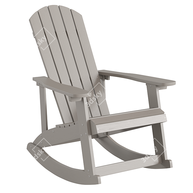 Adirondack All-Weather Outdoor Rocking Chair 3D model image 1