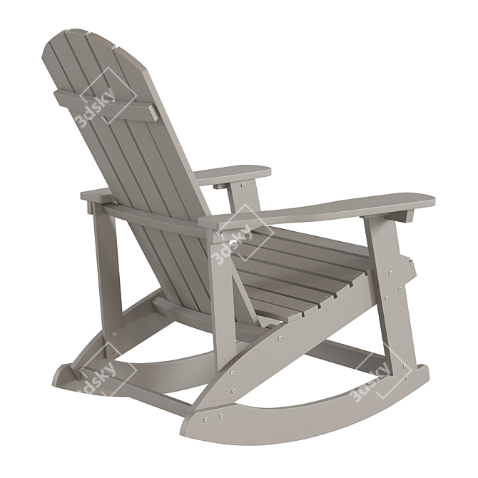 Adirondack All-Weather Outdoor Rocking Chair 3D model image 4