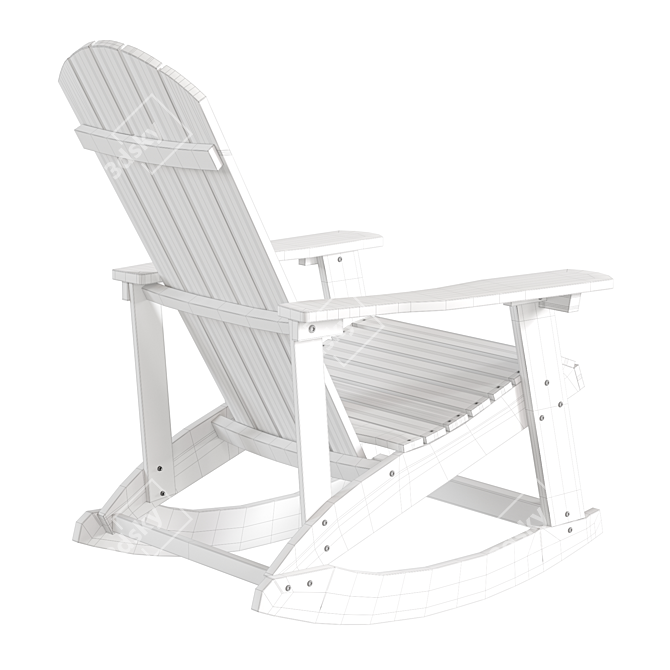 Adirondack All-Weather Outdoor Rocking Chair 3D model image 7