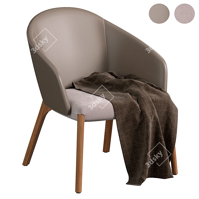 Sleek Modern BELLEVUE Chair 2015 3D model image 1