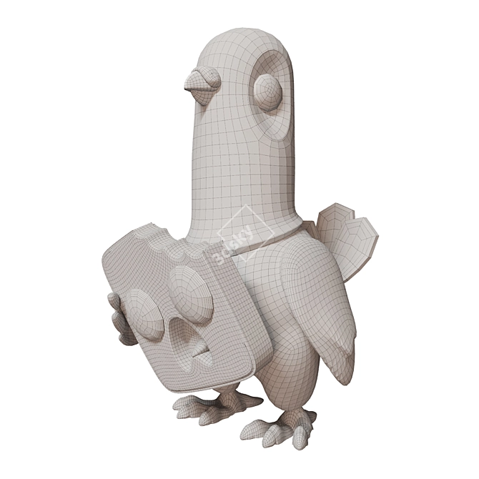 Coarse Play House Bird Figure 3D model image 2