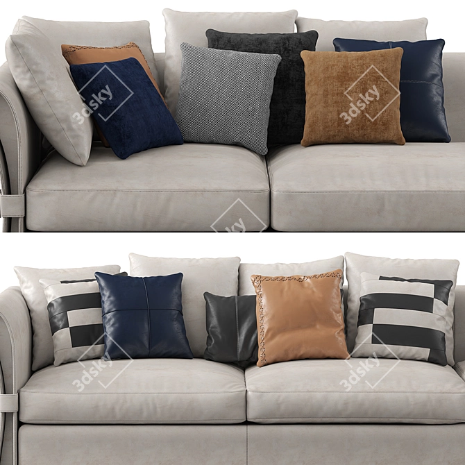 Modern Onda Sectional Sofa Set 3D model image 3