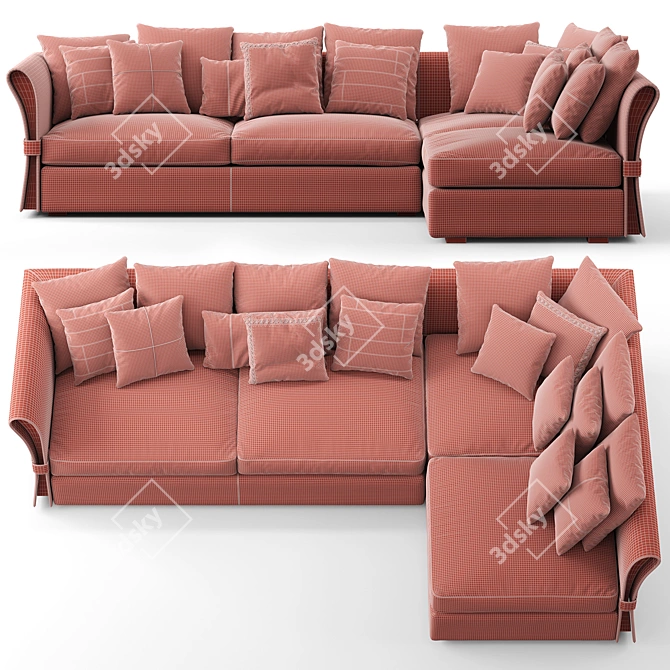 Modern Onda Sectional Sofa Set 3D model image 5