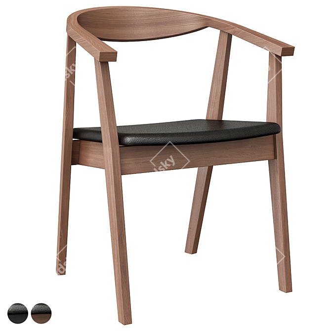 Minimalist Black Stockholm Chair 3D model image 1