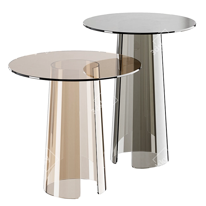 Elegant Glass Magazine Table 3D model image 1