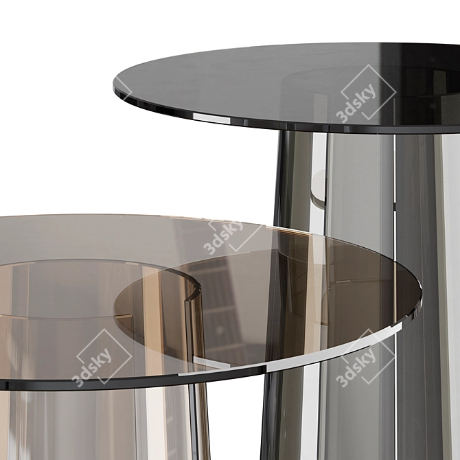 Elegant Glass Magazine Table 3D model image 2