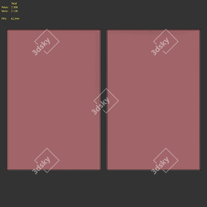 Modern Glass Picture Frame Set 3D model image 7