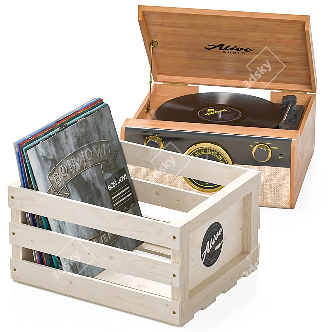 Vinyl Player Fusion with Storage Box 3D model image 3