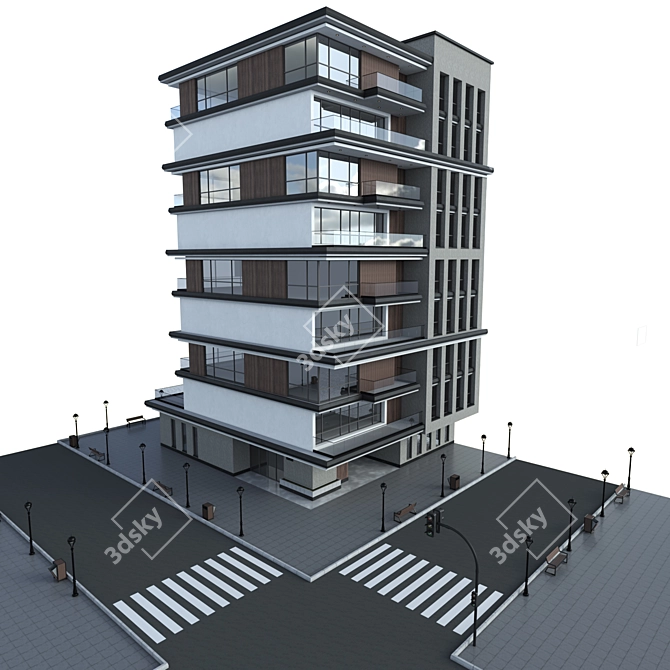 Residential 3D Building Model 3D model image 6