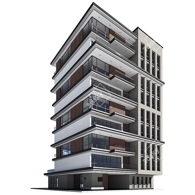 Residential 3D Building Model 3D model image 8