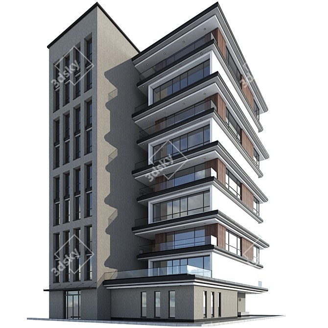 Residential 3D Building Model 3D model image 9