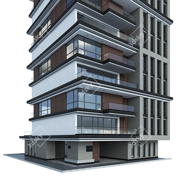 Residential 3D Building Model 3D model image 10