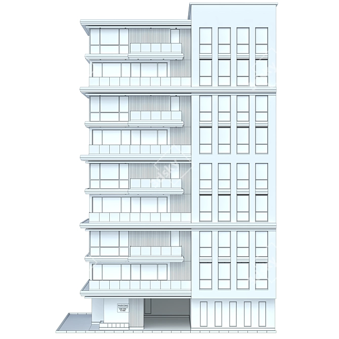 Residential 3D Building Model 3D model image 11