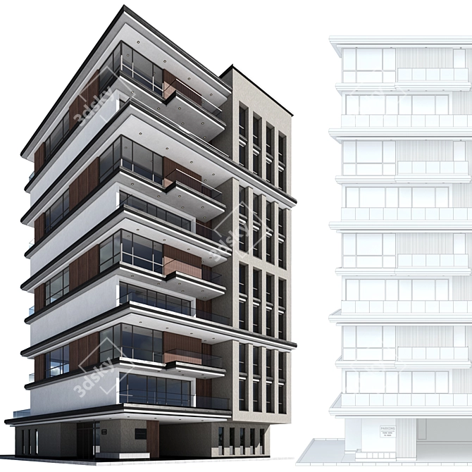 Residential 3D Building Model 3D model image 14