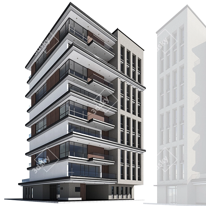 Residential 3D Building Model 3D model image 15