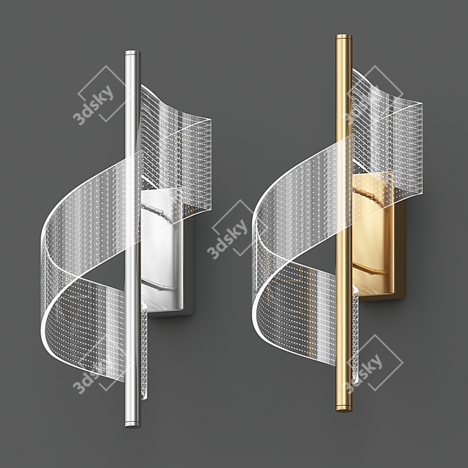 Twisted LED Wall Sconce 3D model image 1