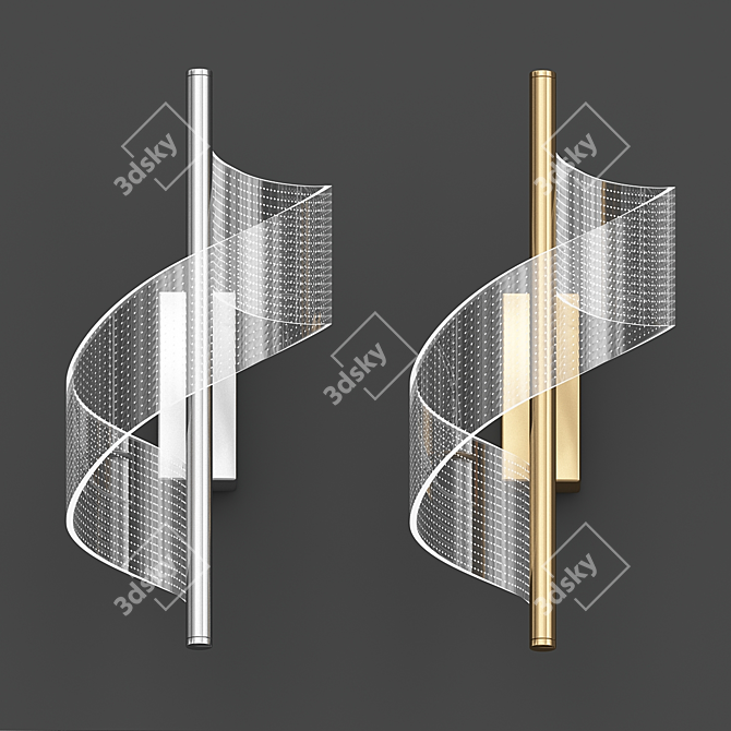 Twisted LED Wall Sconce 3D model image 2