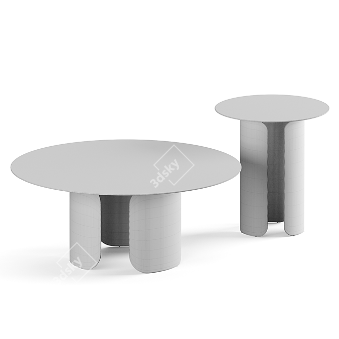 Modern Round Coffee Table Set 3D model image 4