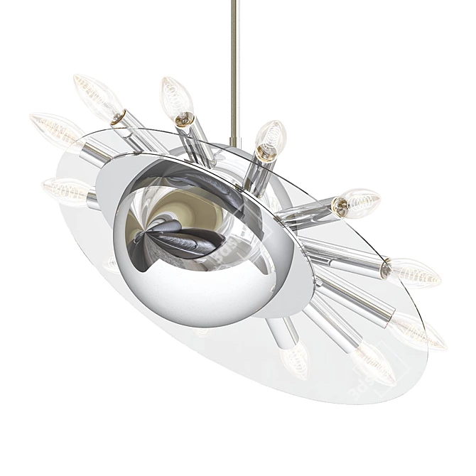 Modern Glass Chandelier Design 3D model image 1