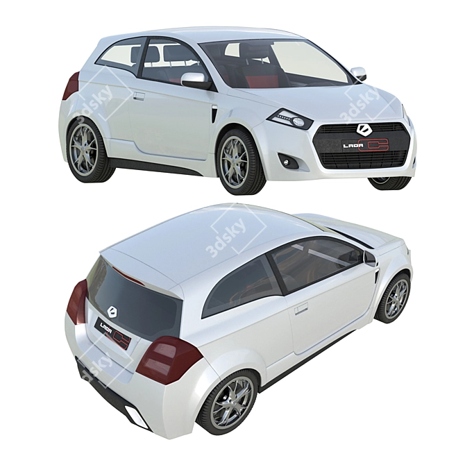 Lada C Concept Hatchback: Unreleased Elegance 3D model image 2