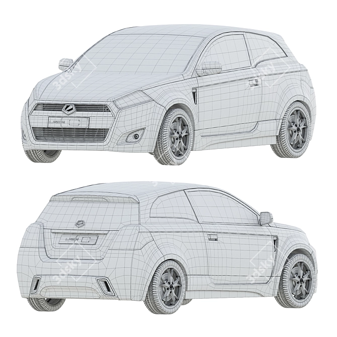 Lada C Concept Hatchback: Unreleased Elegance 3D model image 4