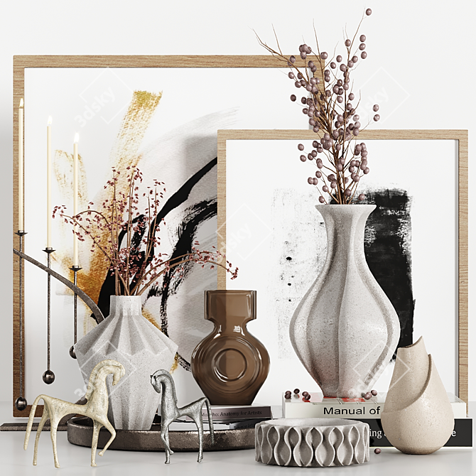 Artistic Decor Set 2015 3D model image 1