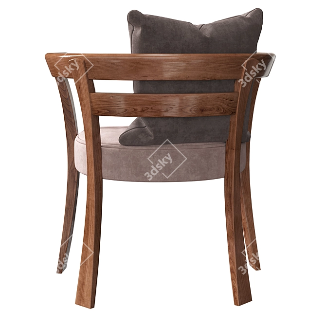 Handcrafted Floridita Walnut Upholstered Chair 3D model image 3