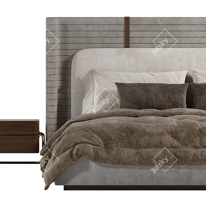 Elegant Mezzo Perry Bed Frame 3D model image 2