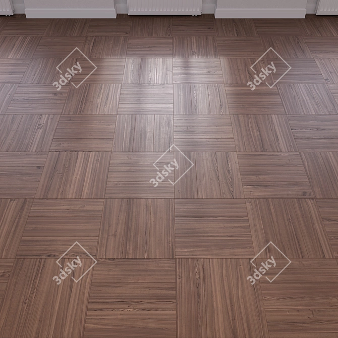 Wood Floor 3D Model Kit 3D model image 2