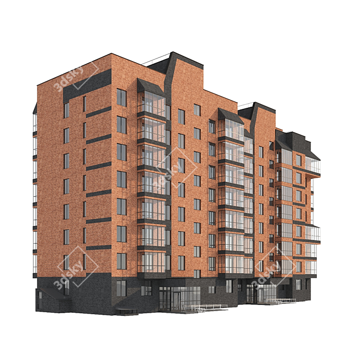 Urban Apartment Complex 3D model image 1