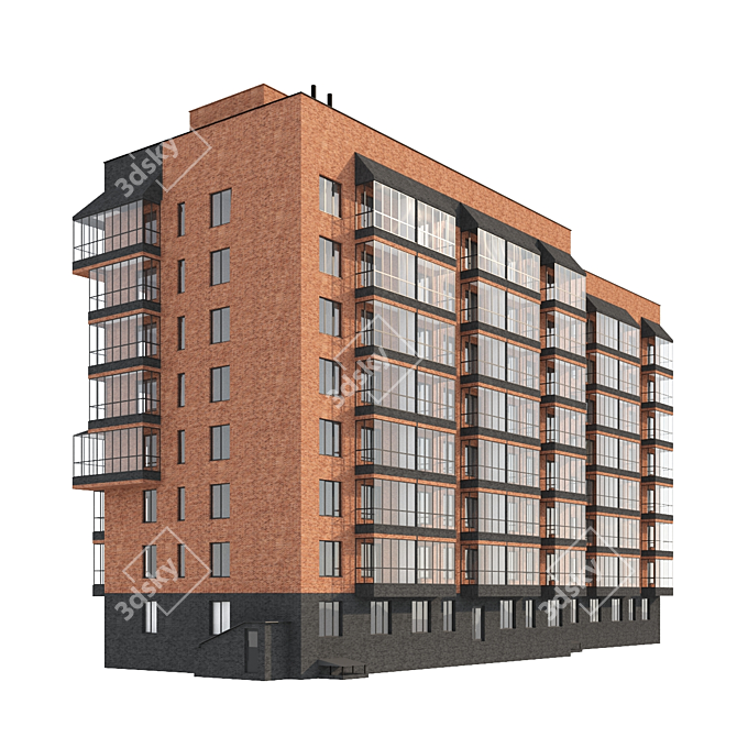 Urban Apartment Complex 3D model image 2