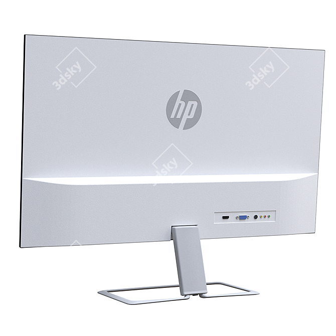 HP 24F White Monitor Render 3D model image 2